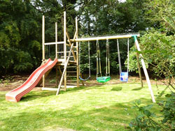 Children's play area at Oakhill self-catering cottage on the North Norfolk coast